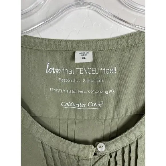 Coldwater Creek Olive Green Sleeveless Dress - Picture 4 of 6